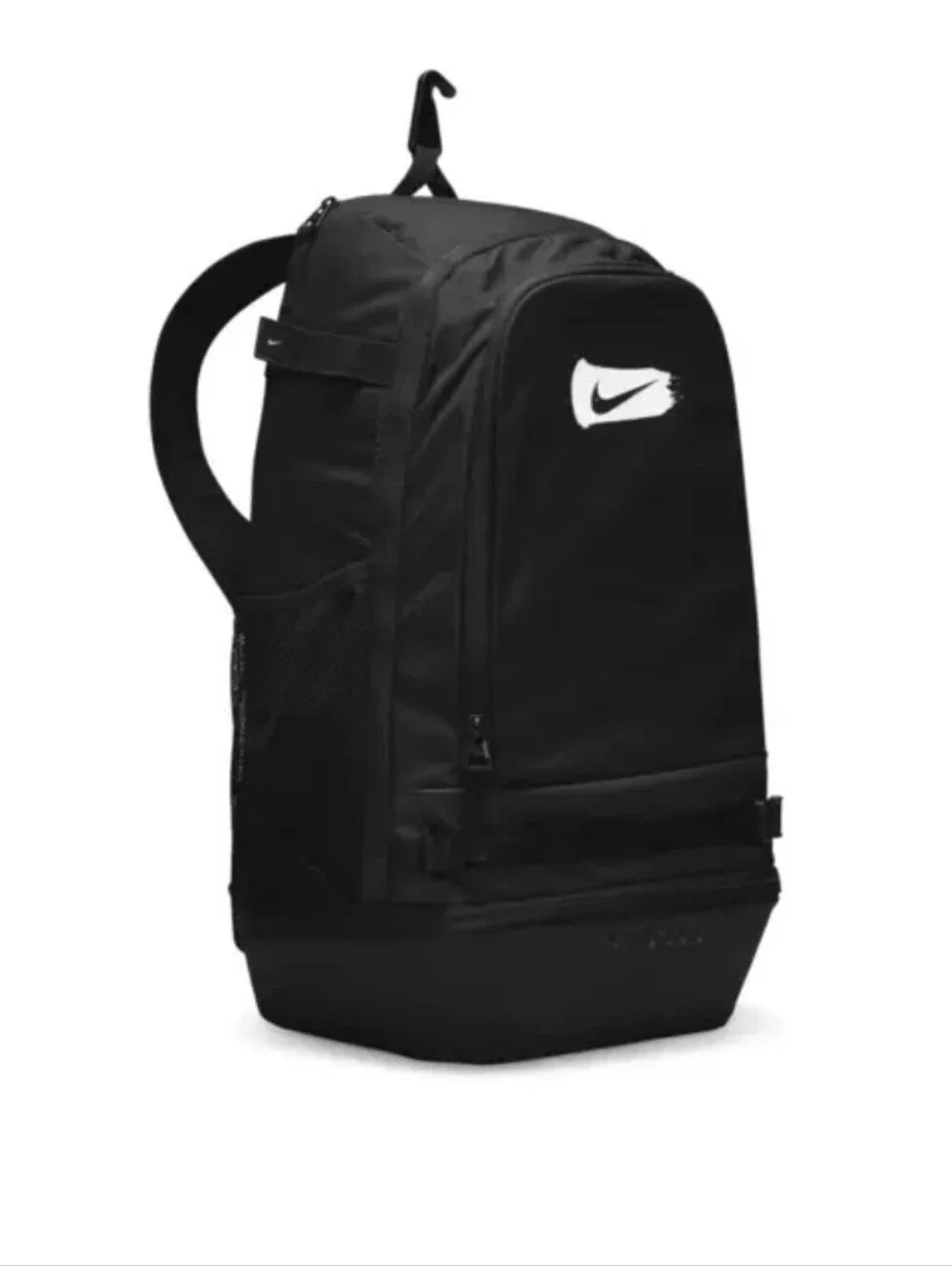 Nike Vapor Select Black Baseball Backpack with White Brushstroke Logo Detail